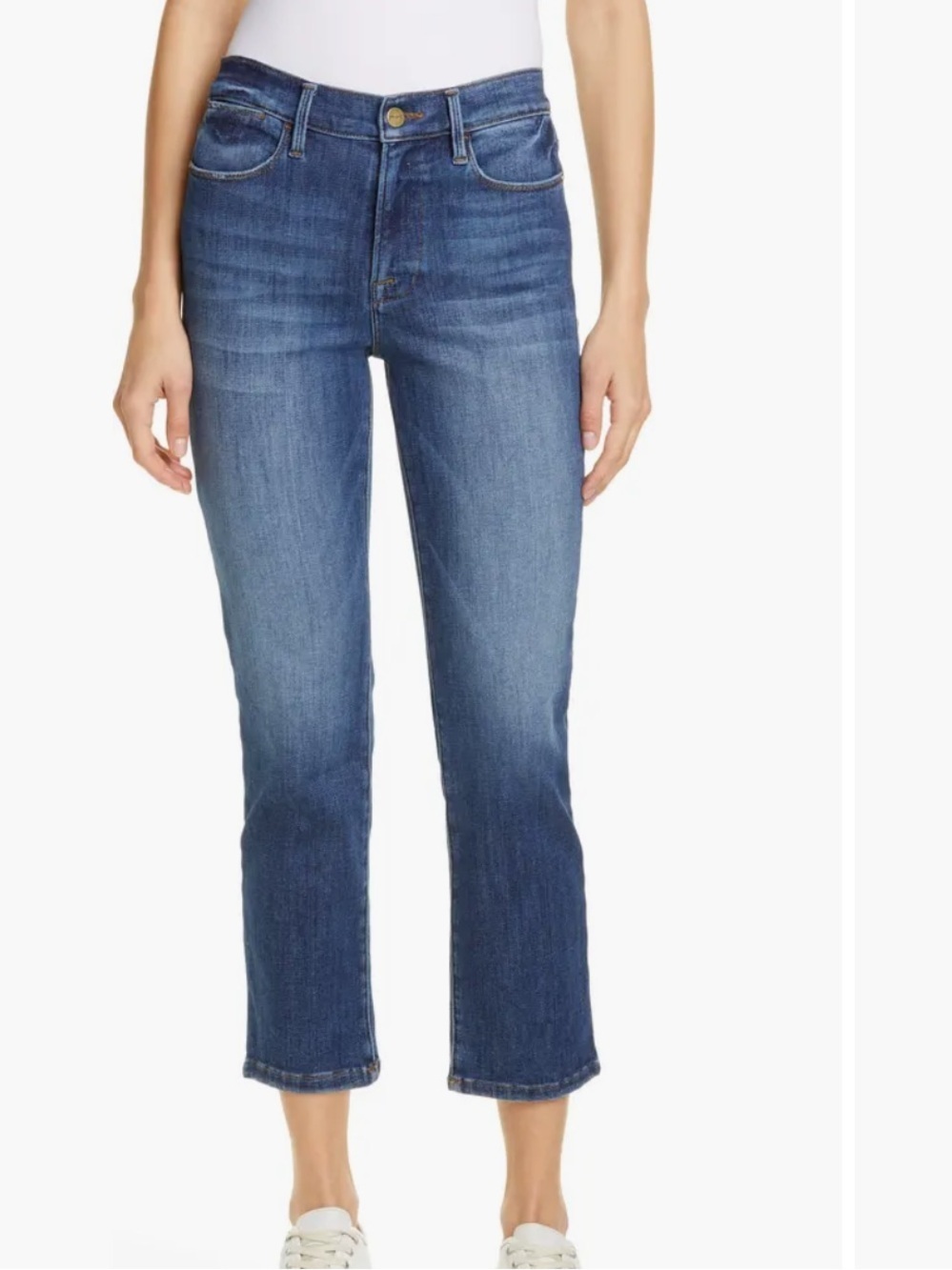 Frame Le High Straight Jeans in Bestia Medium Wash Size 31